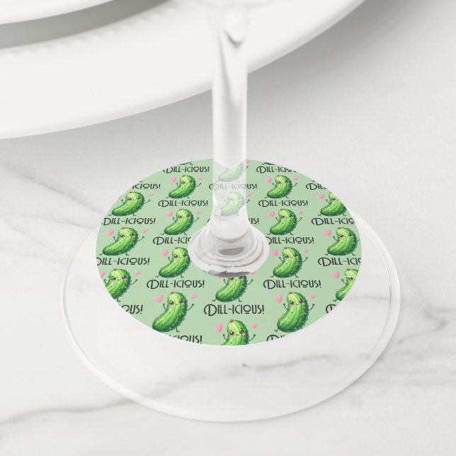 Dill-icous Wine Glass Tag (Close Up)