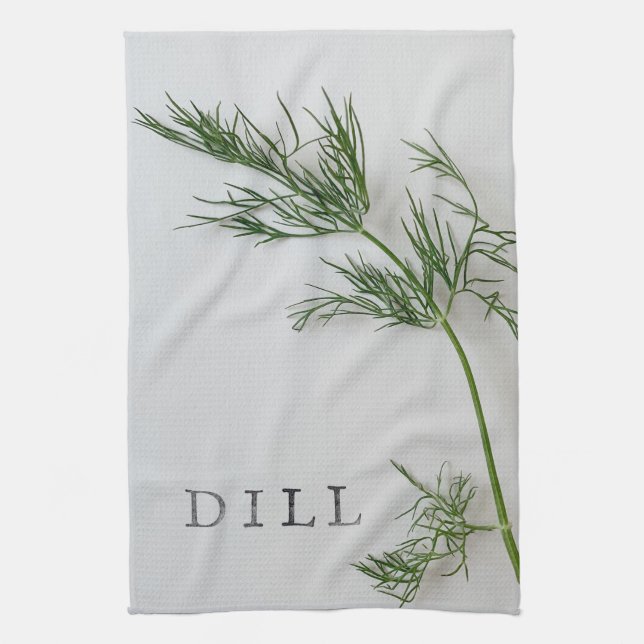 Dill leaves with word tea towel (Vertical)