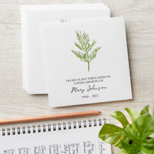 Dill Memorial Funeral Seed Envelope