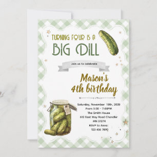 Dill pickle birthday boy invitation