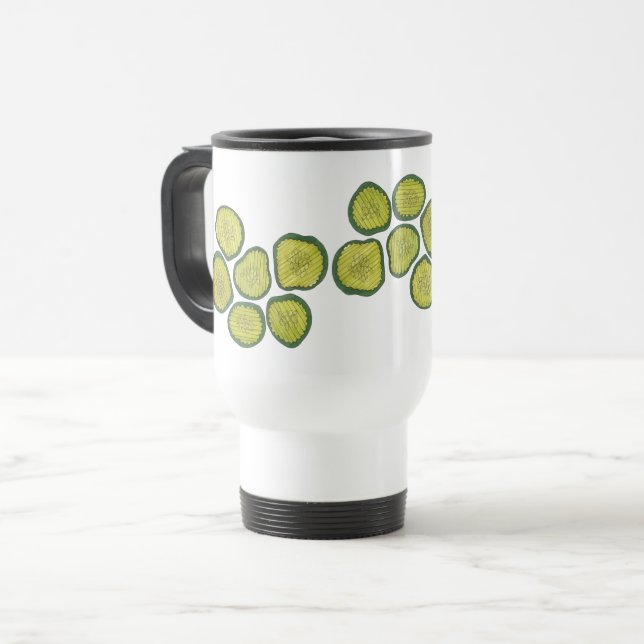Dill Pickle Chips Crunchy Green Kosher Pickle Food Travel Mug (Front Left)