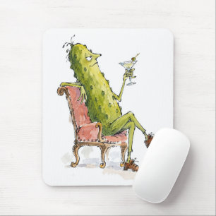 Dill Pickle in a Chair with a Martini Mouse Mat