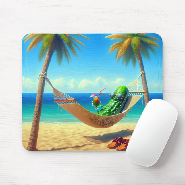 Dill Pickle In a Tropical Hammock Mouse Mat (With Mouse)