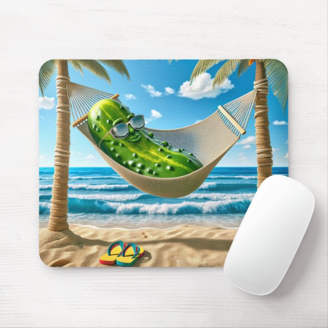 Dill Pickle In a Tropical Hammock Mouse Mat (With Mouse)