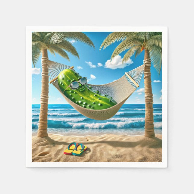 Dill Pickle In a Tropical Hammock Napkin (Front)