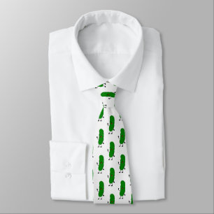 Dill Pickle In Glasses On White Tie