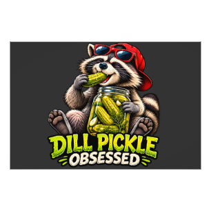 Dill Pickle Obsessed Racoon Photo Print