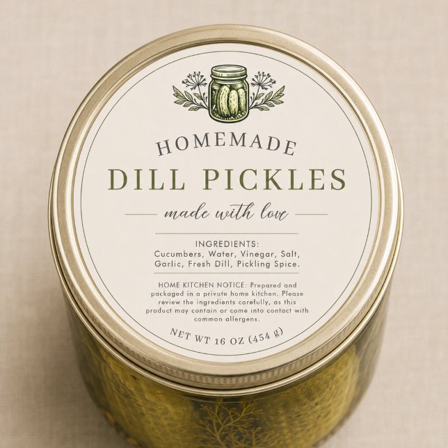 Dill Pickles Canning Jar Label (Creator Uploaded)