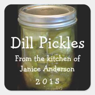 Dill Pickles Design Canning Label
