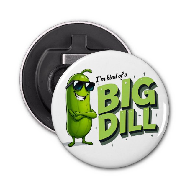Dill Pickles Lovers Gift - Funny Cartoon Designs Bottle Opener (Front)