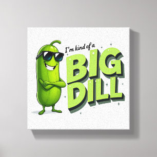 Dill Pickles Lovers Gift - Funny Cartoon Designs Canvas Print