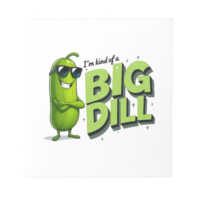 Dill Pickles Lovers Gift - Funny Cartoon Designs Notepad (Front)