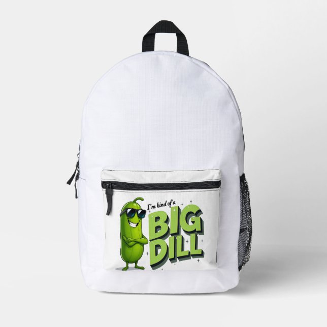 Dill Pickles Lovers Gift - Funny Cartoon Designs Printed Backpack (Front)