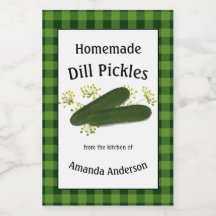 Dill Pickles Plaid V Food Label