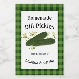 Dill Pickles Plaid V Food Label