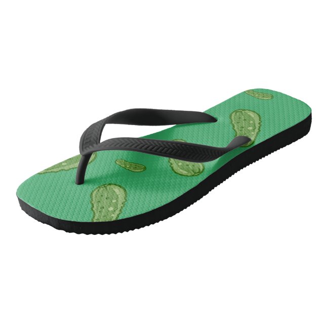 Dill With It Design - Adult Flip Flops, Wide Strap Flip Flops (Angled)