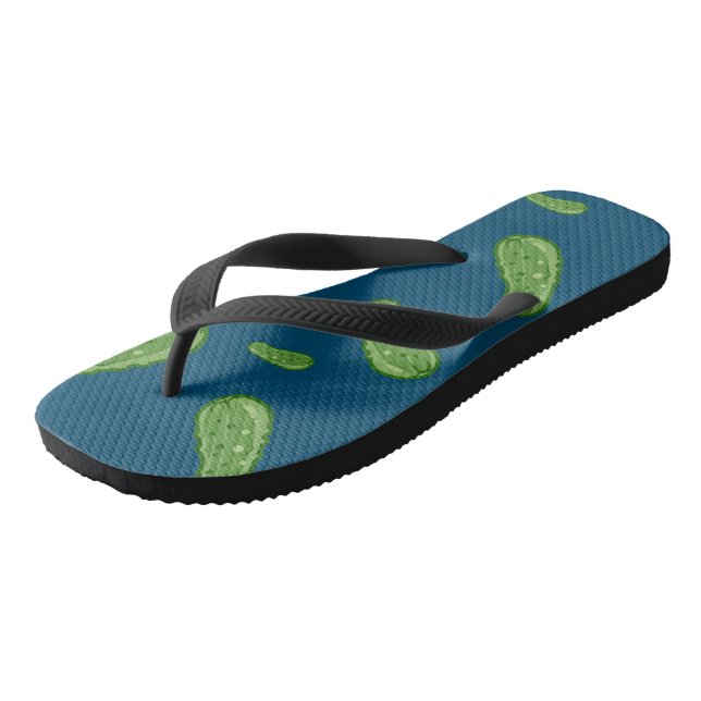 Dill With It Design - Adult Flip Flops, Wide Strap Flops (Angled)