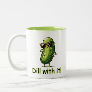 Dill With It! Pickle  Two-Tone Coffee Mug