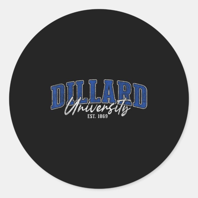 Dillard Institute Of Technology Arch Retro For Men Classic Round Sticker (Front)