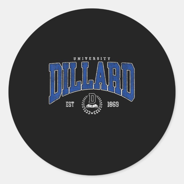 Dillard Institute Of Technology Arch Retro For Men Classic Round Sticker (Front)