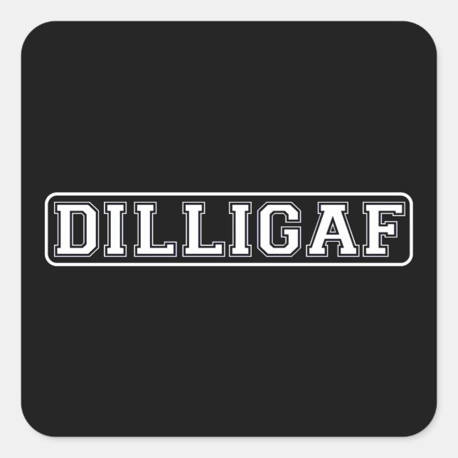 DILLIGAF – Funny, Rude “Do I look like I Give A .” Square Sticker (Front)
