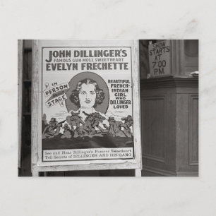 Dillinger's Gun Moll Sweetheart, 1938 Postcard