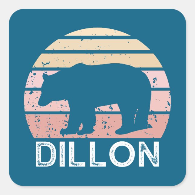 Dillon Colorado Retro Bear Square Sticker (Front)