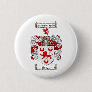 DILLON FAMILY CREST - DILLON COAT OF ARMS 6 CM ROUND BADGE