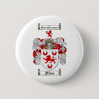 DILLON FAMILY CREST -  DILLON COAT OF ARMS 6 CM ROUND BADGE