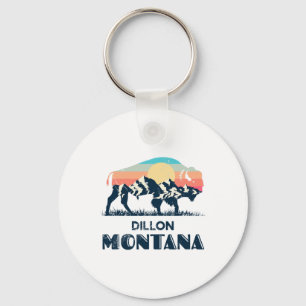 Dillon Montana Vintage Hiking Bison Nature Key Ring