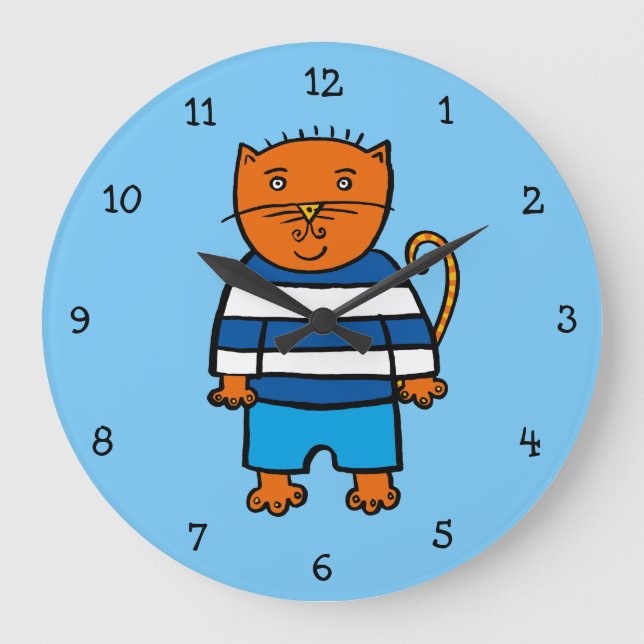 Dillon the Cat Large Clock (Front)