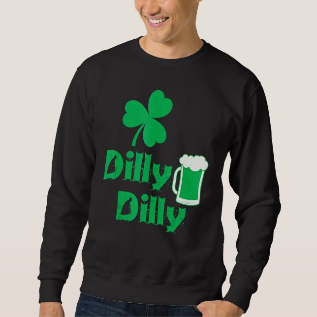 Dilly Clover Leaf Lucky Irish St Patrick's Day Bee Sweatshirt (Front)