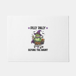 Dilly Dally Before Haunt Frog Halloween Shopping C Doormat