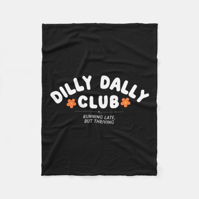 Dilly Dally Club Graphic Fleece Blanket (Front)