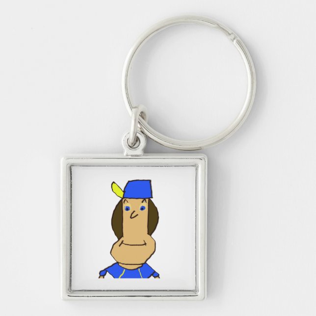 Dilly Premium Square Keychain Small (Front)