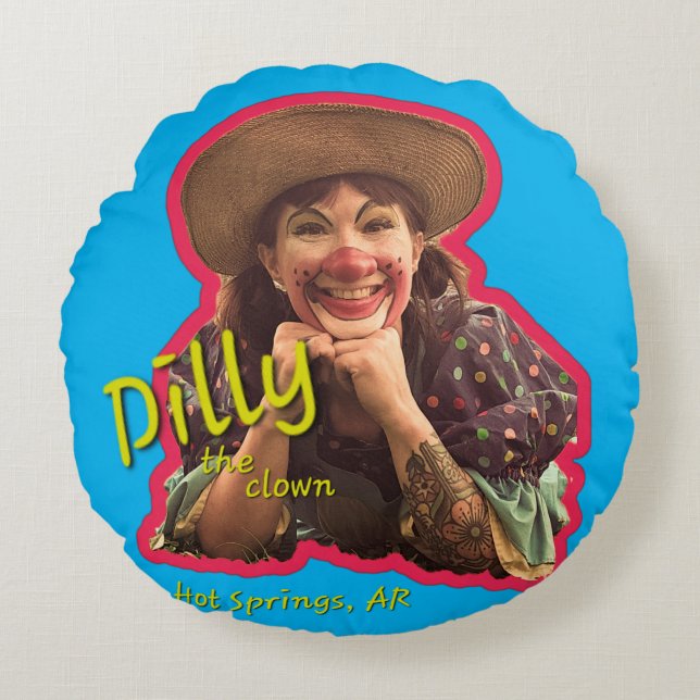  Dilly the clown round pillow  (Front)