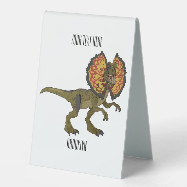 Dilophosaurus cartoon illustration (Front)