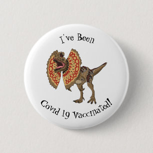 Dilophosaurus cartoon illustration 6 cm round badge