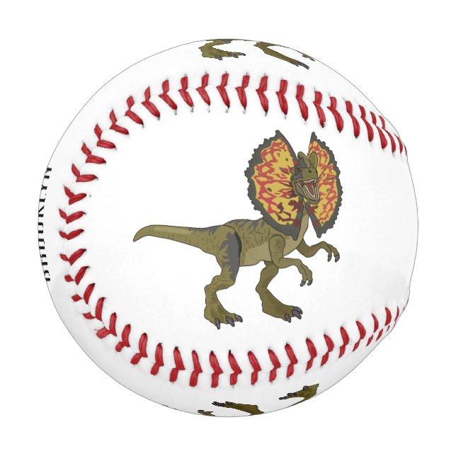 Dilophosaurus cartoon illustration baseball (Front Left)