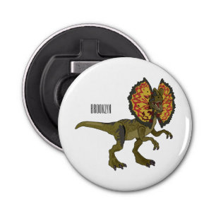 Dilophosaurus cartoon illustration bottle opener
