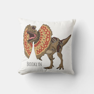 Dilophosaurus cartoon illustration  cushion