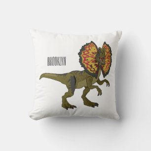 Dilophosaurus cartoon illustration cushion