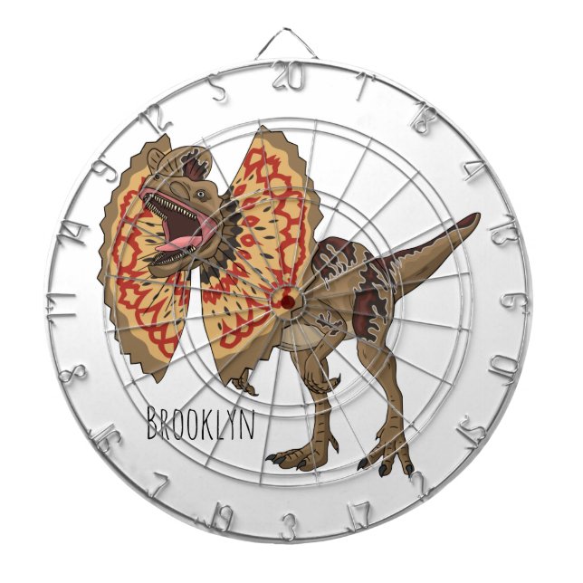 Dilophosaurus cartoon illustration  dartboard (Front)