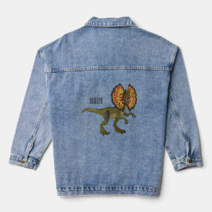 Dilophosaurus cartoon illustration denim jacket