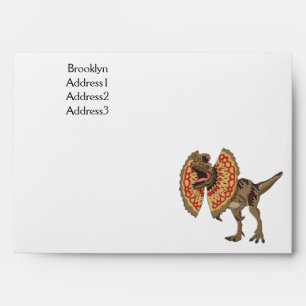 Dilophosaurus cartoon illustration envelope