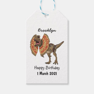 Dilophosaurus cartoon illustration gift tags