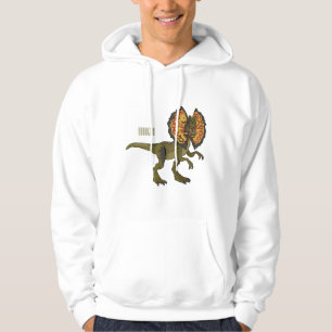 Dilophosaurus cartoon illustration hoodie