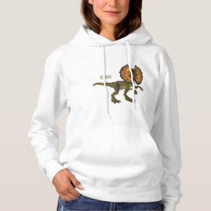 Dilophosaurus cartoon illustration hoodie
