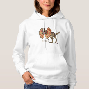 Dilophosaurus cartoon illustration hoodie