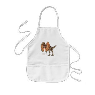 Dilophosaurus cartoon illustration kids apron